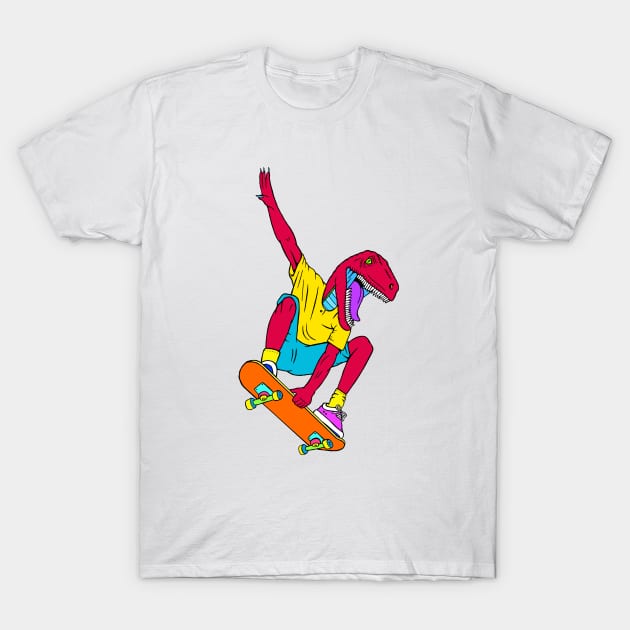 Skate Raptor T-Shirt by Woah_Jonny